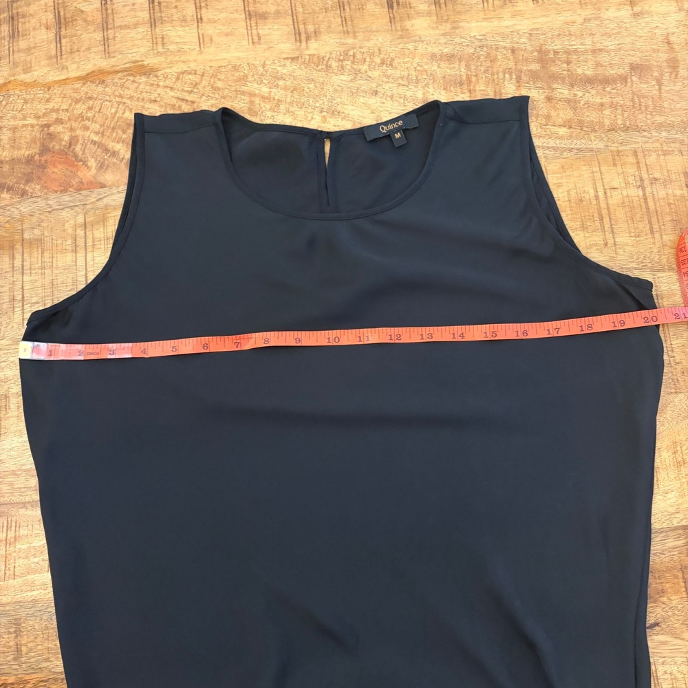 Quince Washable Stretch Silk Tank Midi Dress M Minimalist Bias Cut LBD Black - Picture 11 of 13